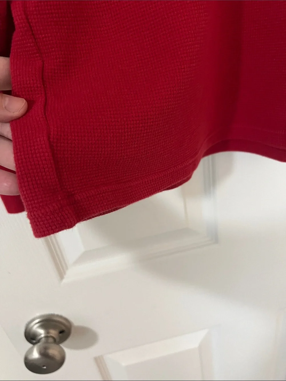 Polo by Ralph Lauren Bright Red Crewneck Thermal Henley with White Pony